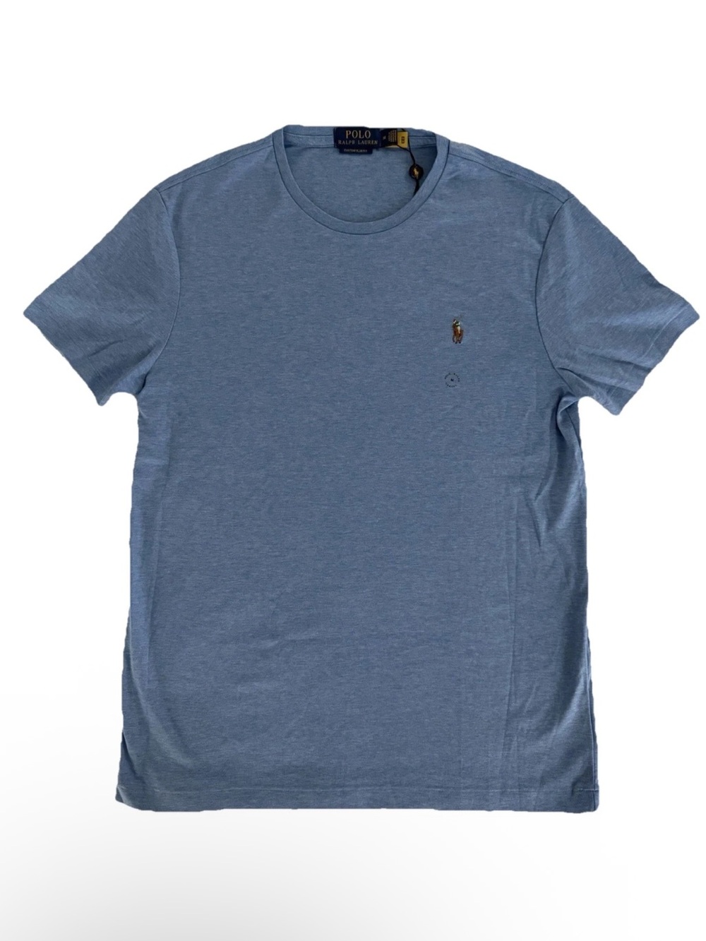 Polo Ralph Lauren Men’s Slim Fit Short Sleeve Crewneck in Heather Blue Medium